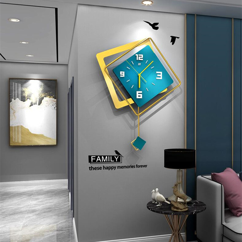 Luxury Lifestyle Living - Reloj de pared cuadrado nórdico 3D,